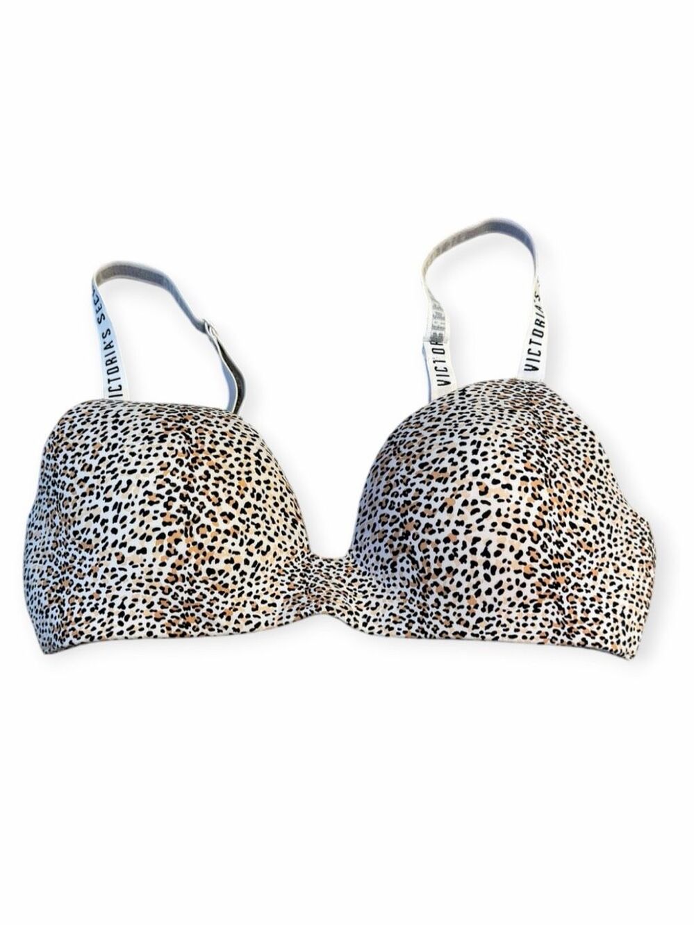VICTORIA’S SECRET Leopard T-Shirt Lightly Lined Wireless Bra 34C